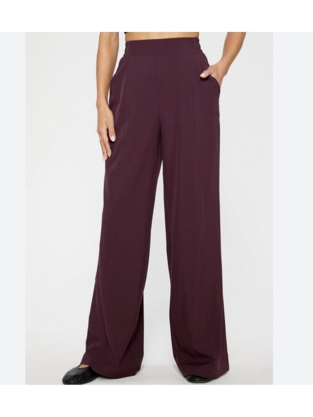 Fabletics Downtown Wide Leg Pants Women's S Reg 30" Inseam Oxblood Maroon Pant